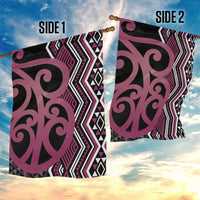 Maori Taniko Patterns Garden Flag Pink Patiki Motifs Mix Whakairo Ngaru