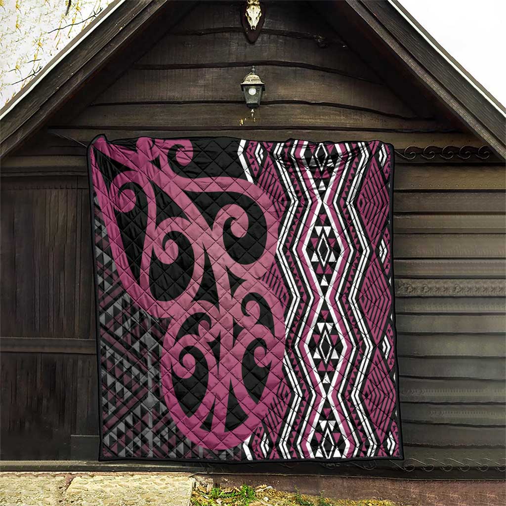 Maori Taniko Patterns Quilt Pink Patiki Motifs Mix Whakairo Ngaru