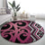 Maori Taniko Patterns Round Carpet Pink Patiki Motifs Mix Whakairo Ngaru