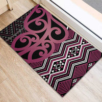 Maori Taniko Patterns Rubber Doormat Pink Patiki Motifs Mix Whakairo Ngaru