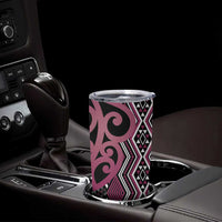 Maori Taniko Patterns Tumbler Cup Pink Patiki Motifs Mix Whakairo Ngaru