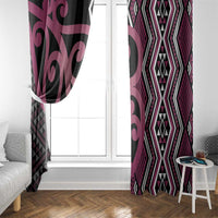 Maori Taniko Patterns Window Curtain Pink Patiki Motifs Mix Whakairo Ngaru