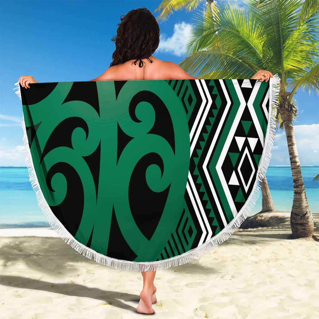Maori Taniko Patterns Beach Blanket Pounamu Patiki Motifs Mix Whakairo Ngaru