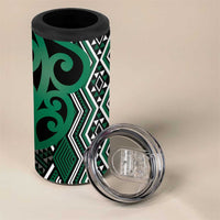 Maori Taniko Patterns 4 in 1 Can Cooler Tumbler Pounamu Patiki Motifs Mix Whakairo Ngaru
