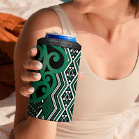 Maori Taniko Patterns 4 in 1 Can Cooler Tumbler Pounamu Patiki Motifs Mix Whakairo Ngaru
