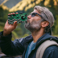 Maori Taniko Patterns 4 in 1 Can Cooler Tumbler Pounamu Patiki Motifs Mix Whakairo Ngaru