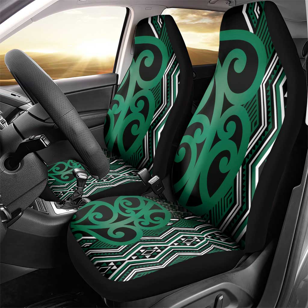 Maori Taniko Patterns Car Seat Cover Pounamu Patiki Motifs Mix Whakairo Ngaru