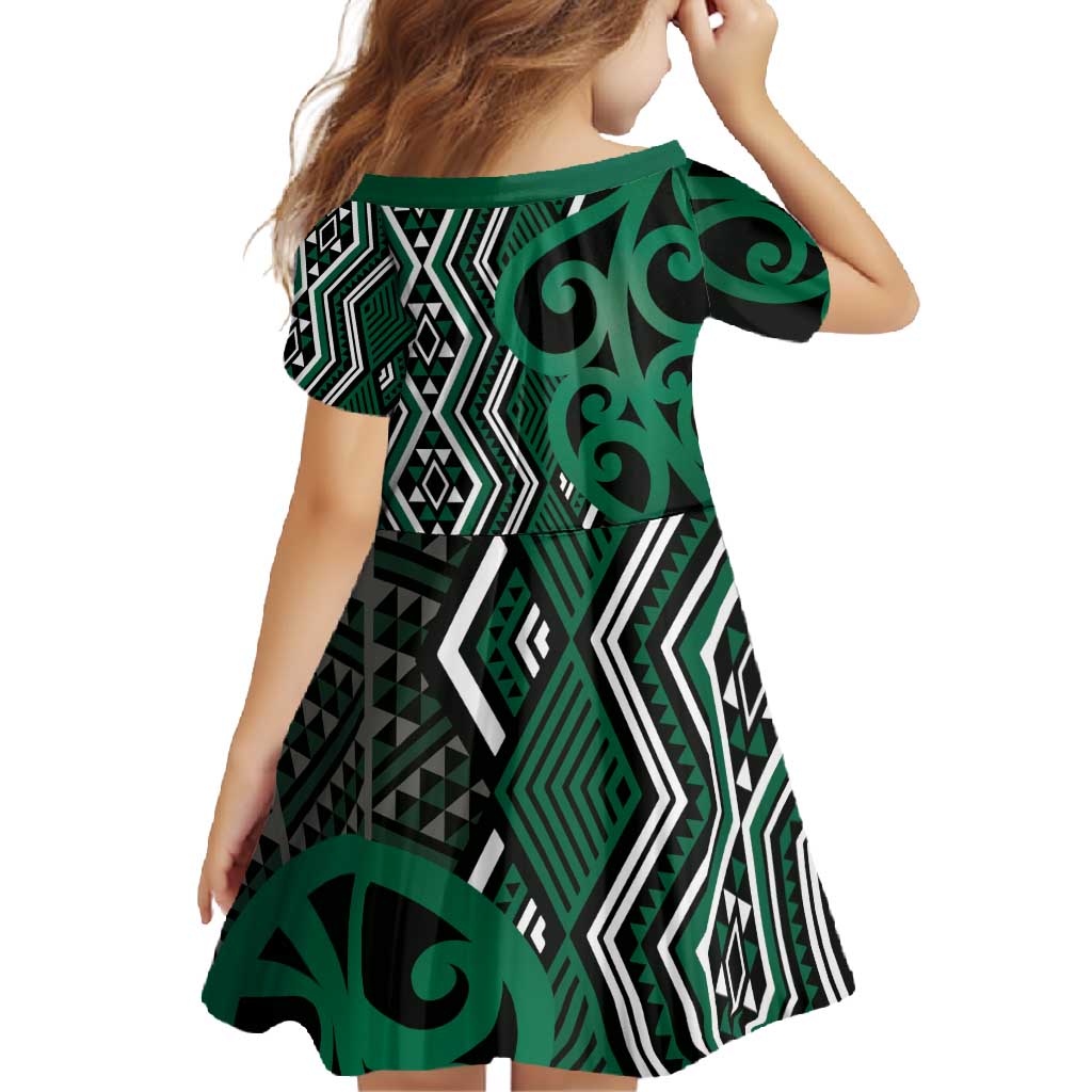 Maori Taniko Patterns Family Matching Mermaid Dress and Hawaiian Shirt Pounamu Patiki Motifs Mix Whakairo Ngaru LT7 - Polynesian Pride