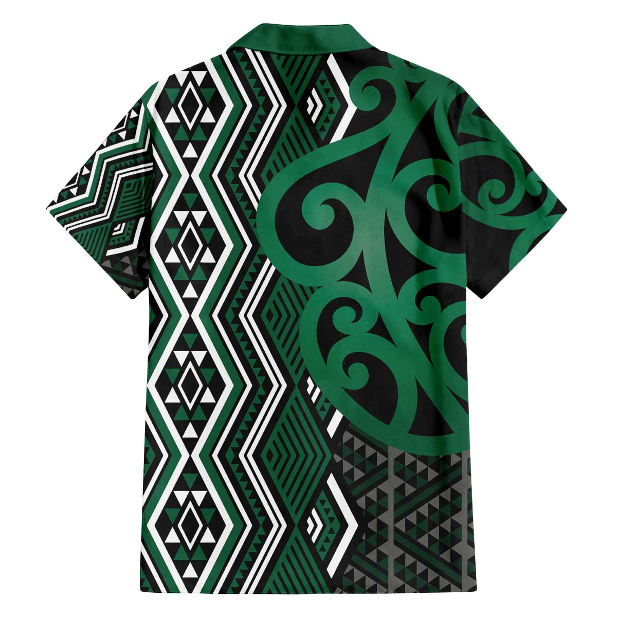 Maori Taniko Patterns Family Matching Off The Shoulder Long Sleeve Dress and Hawaiian Shirt Pounamu Patiki Motifs Mix Whakairo Ngaru LT7 - Polynesian Pride