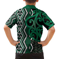 Maori Taniko Patterns Family Matching Short Sleeve Bodycon Dress and Hawaiian Shirt Pounamu Patiki Motifs Mix Whakairo Ngaru LT7 - Polynesian Pride