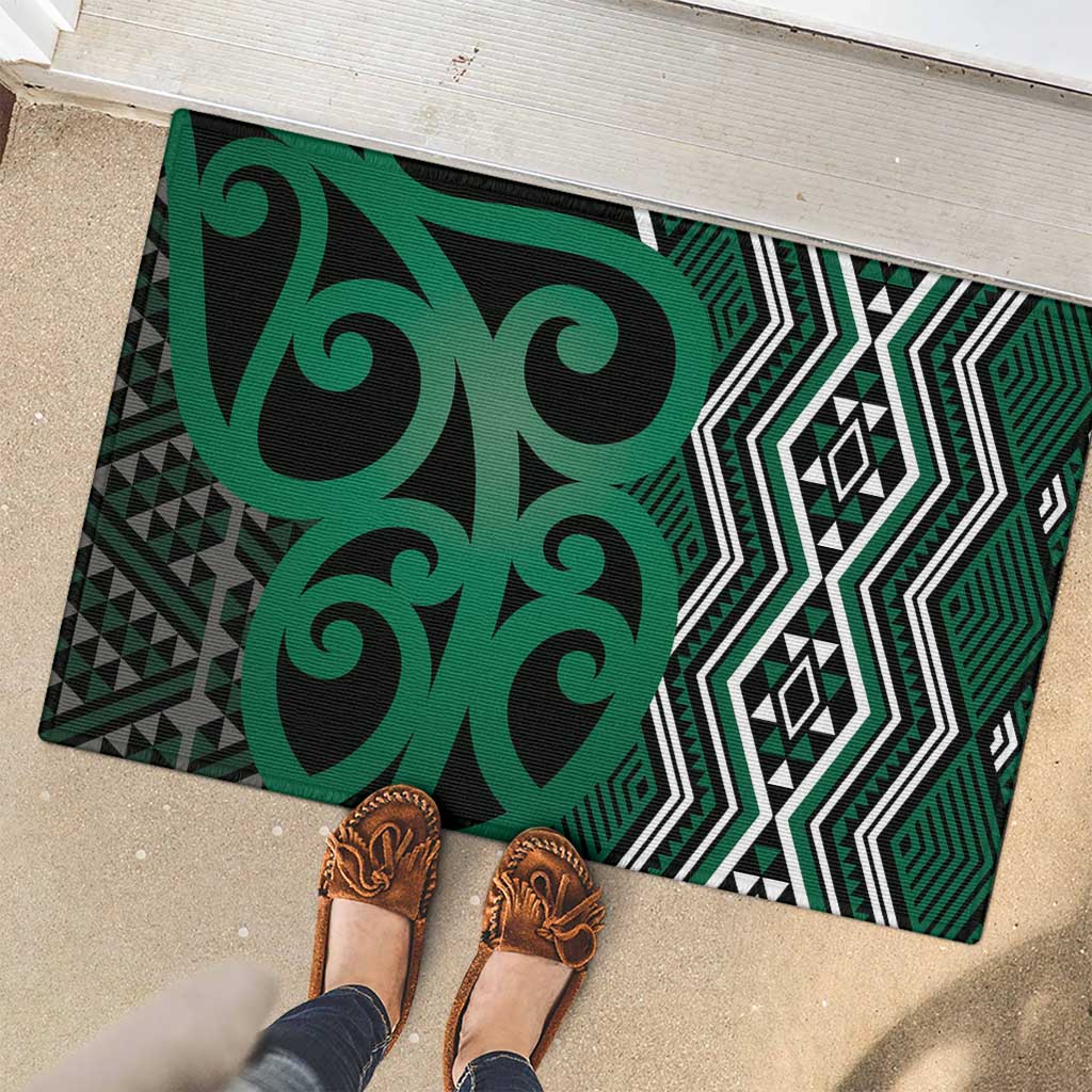 Maori Taniko Patterns Rubber Doormat Pounamu Patiki Motifs Mix Whakairo Ngaru