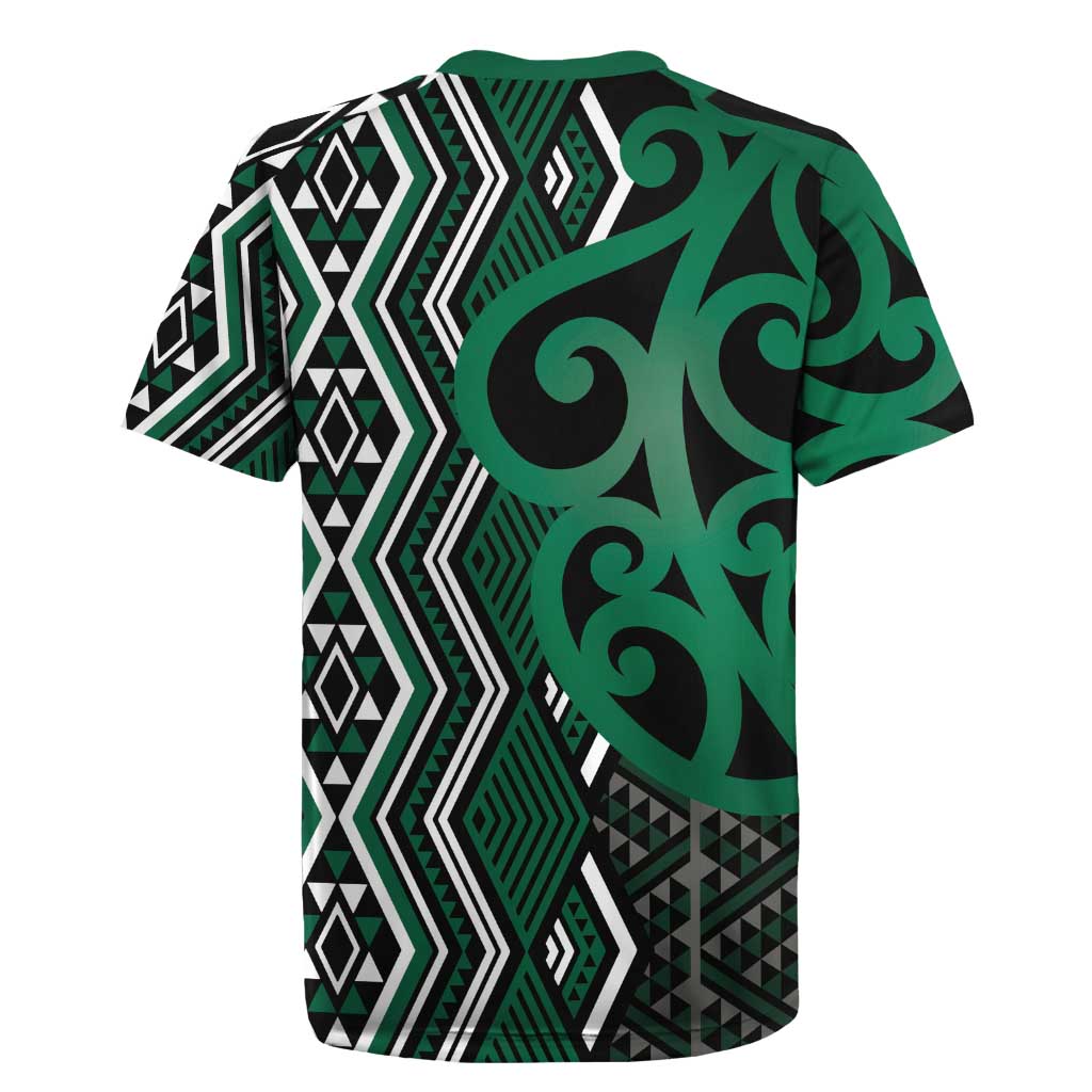 Maori Taniko Patterns Rugby Jersey Pounamu Patiki Motifs Mix Whakairo Ngaru