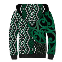Maori Taniko Patterns Sherpa Hoodie Pounamu Patiki Motifs Mix Whakairo Ngaru