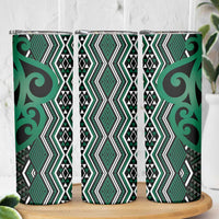 Maori Taniko Patterns Skinny Tumbler Pounamu Patiki Motifs Mix Whakairo Ngaru LT7 - Polynesian Pride