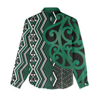 Maori Taniko Patterns Women Casual Shirt Pounamu Patiki Motifs Mix Whakairo Ngaru LT7 - Polynesian Pride