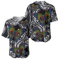 Aotearoa Takatapui Pride Baseball Jersey Rainbow Butterfly - Free To Love LT7 - Polynesian Pride