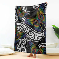 Aotearoa Takatapui Pride Blanket Rainbow Butterfly - Free To Love
