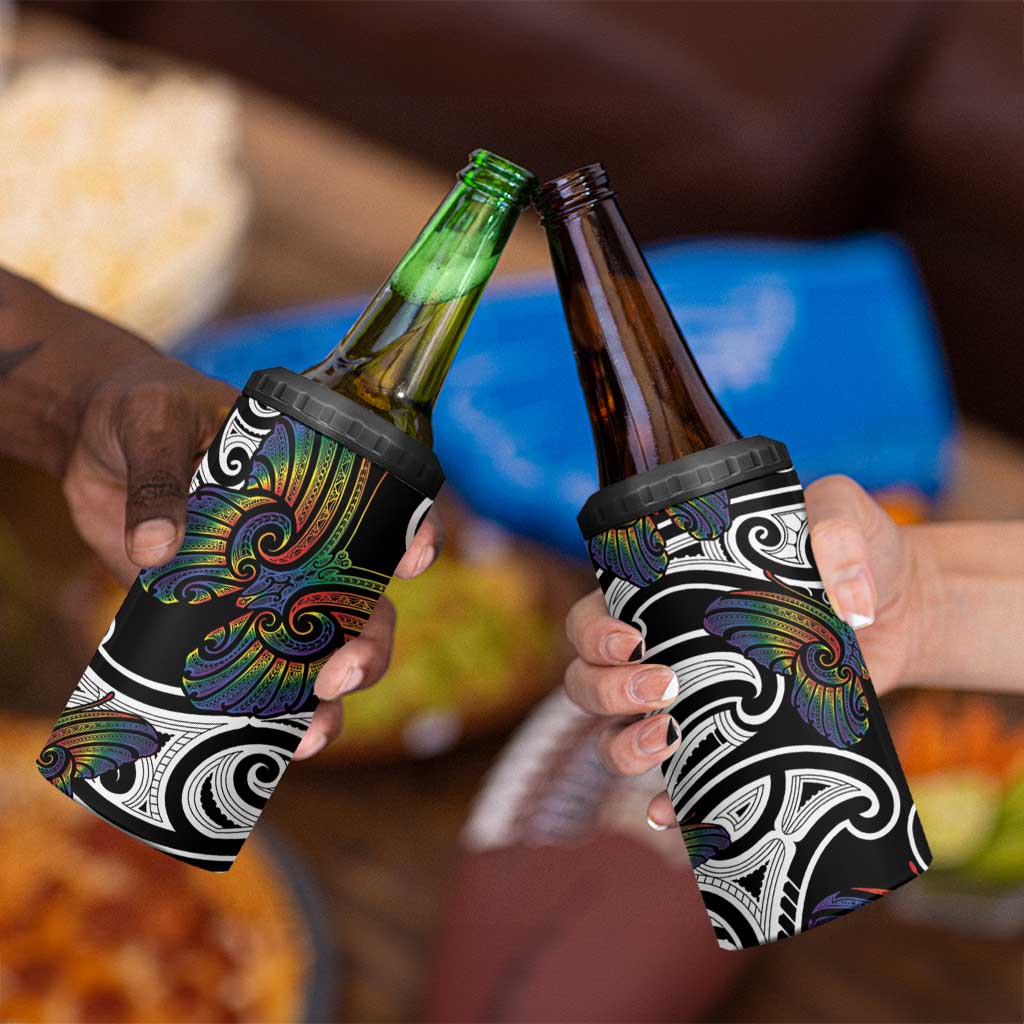 Aotearoa Takatapui Pride 4 in 1 Can Cooler Tumbler Rainbow Butterfly - Free To Love