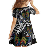 Aotearoa Takatapui Pride Family Matching Mermaid Dress and Hawaiian Shirt Rainbow Butterfly - Free To Love LT7 - Polynesian Pride