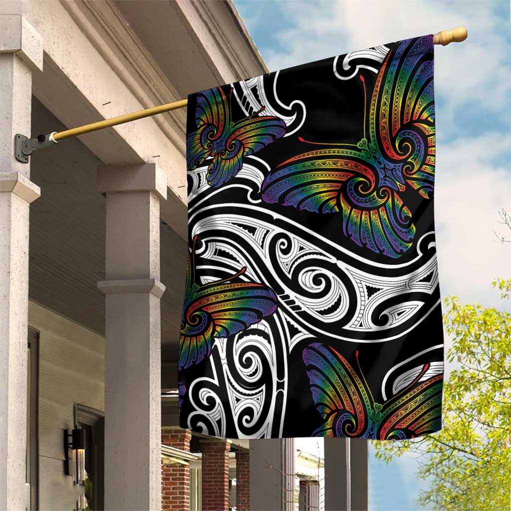 Aotearoa Takatapui Pride Garden Flag Rainbow Butterfly - Free To Love