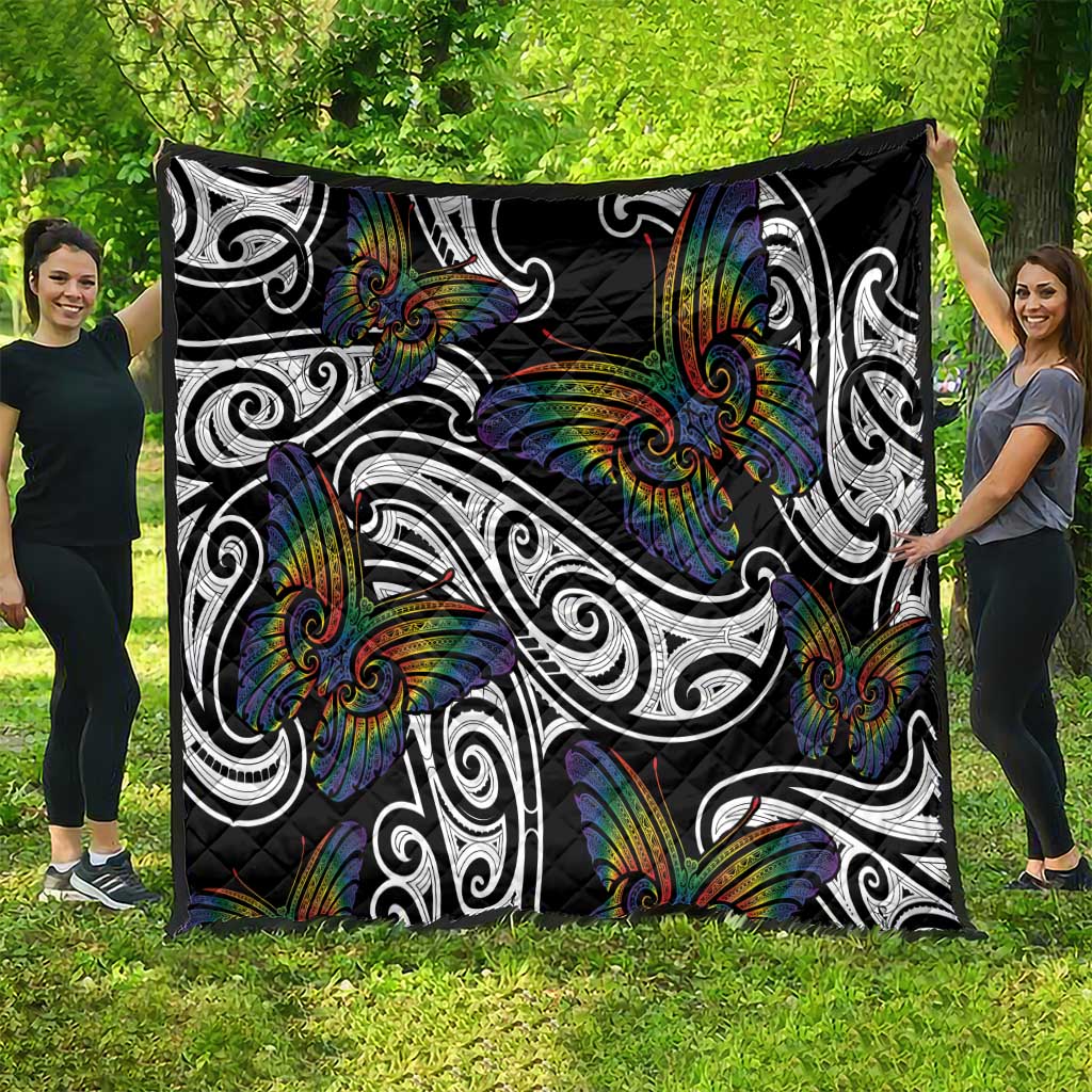 Aotearoa Takatapui Pride Quilt Rainbow Butterfly - Free To Love LT7 - Polynesian Pride