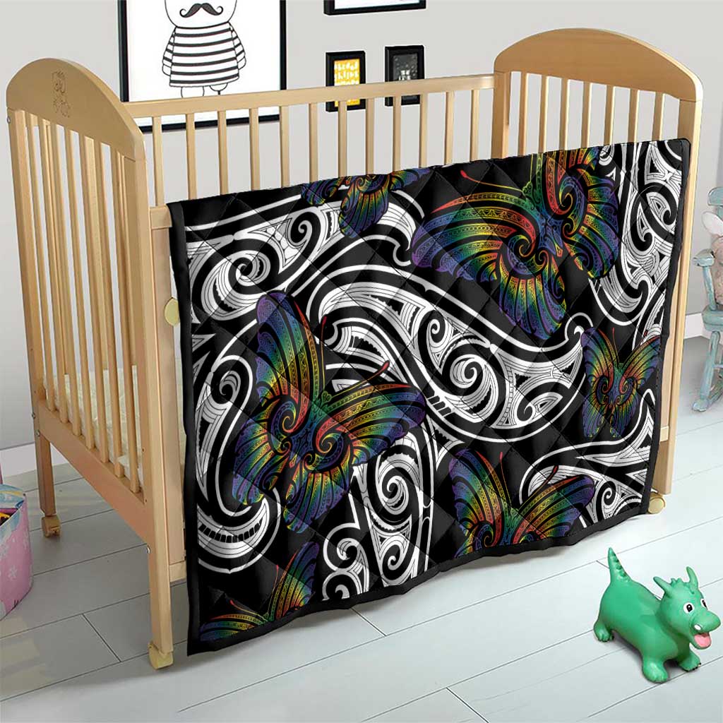 Aotearoa Takatapui Pride Quilt Rainbow Butterfly - Free To Love LT7 - Polynesian Pride