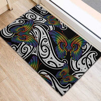 Aotearoa Takatapui Pride Rubber Doormat Rainbow Butterfly - Free To Love