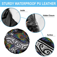 Aotearoa Takatapui Pride Spare Tire Cover Rainbow Butterfly - Free To Love