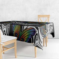 Aotearoa Takatapui Pride Tablecloth Rainbow Butterfly - Free To Love