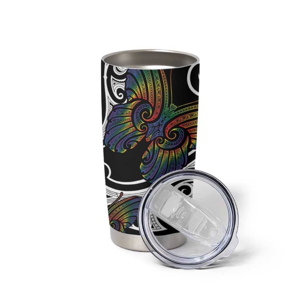 Aotearoa Takatapui Pride Tumbler Cup Rainbow Butterfly - Free To Love