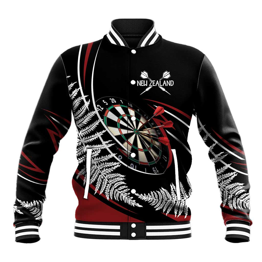 New Zealand Darts Personalised Baseball Jacket Silver Fern Dynamic