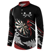 New Zealand Darts Personalised Button Sweatshirt Silver Fern Dynamic