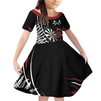 New Zealand Darts Personalised Family Matching Off Shoulder Short Dress and Hawaiian Shirt Silver Fern Dynamic