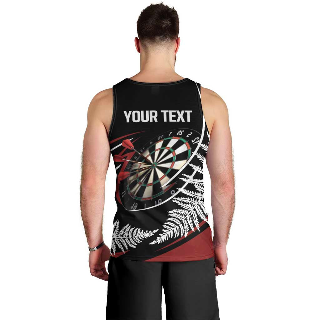 New Zealand Darts Personalised Men Tank Top Silver Fern Dynamic