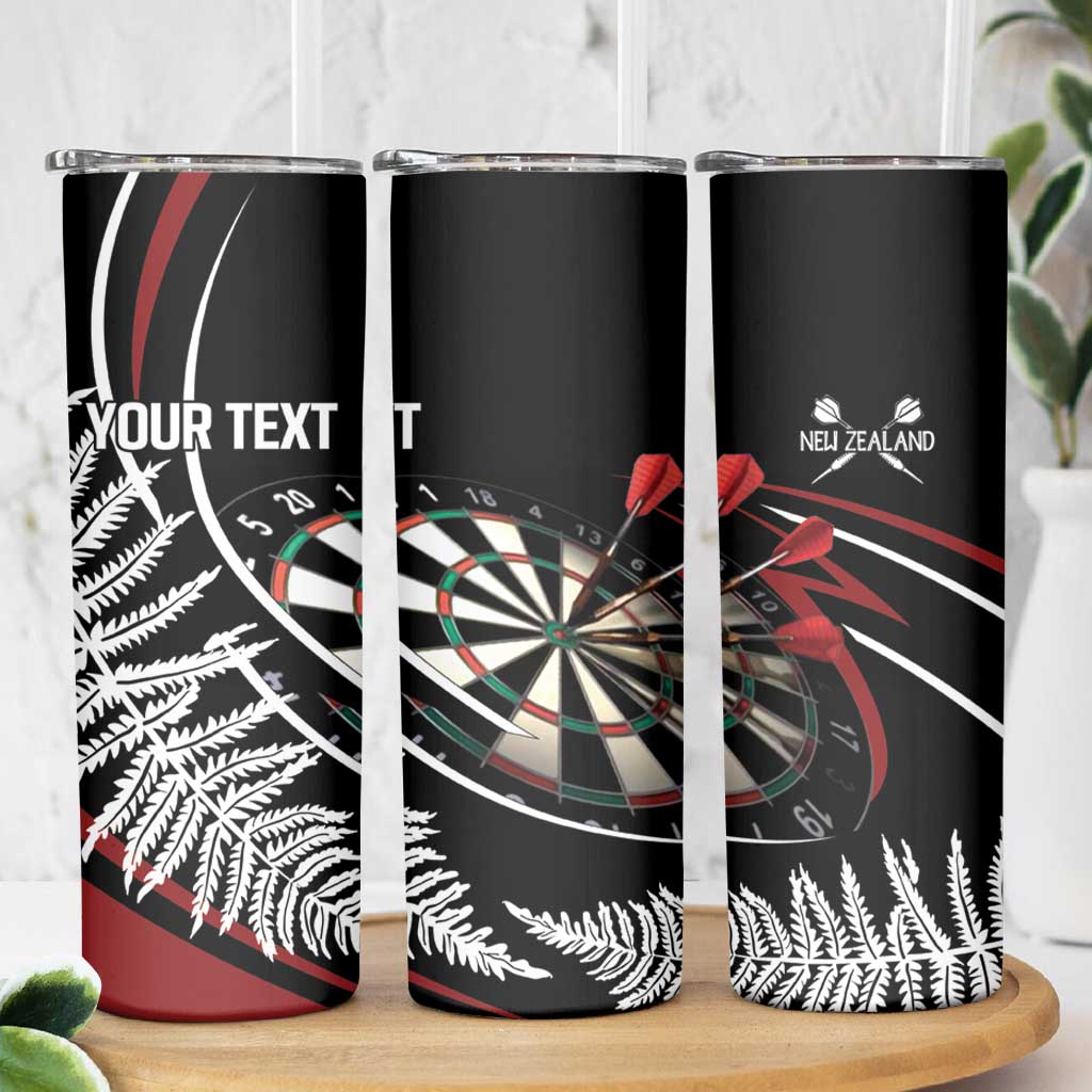 New Zealand Darts Personalised Skinny Tumbler Silver Fern Dynamic
