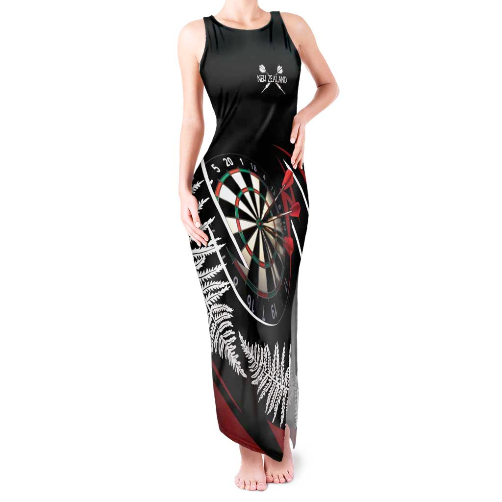 New Zealand Darts Personalised Tank Maxi Dress Silver Fern Dynamic