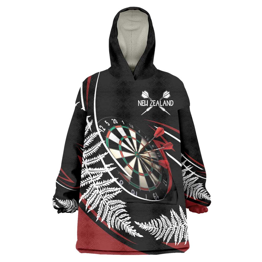 New Zealand Darts Personalised Wearable Blanket Hoodie Silver Fern Dynamic