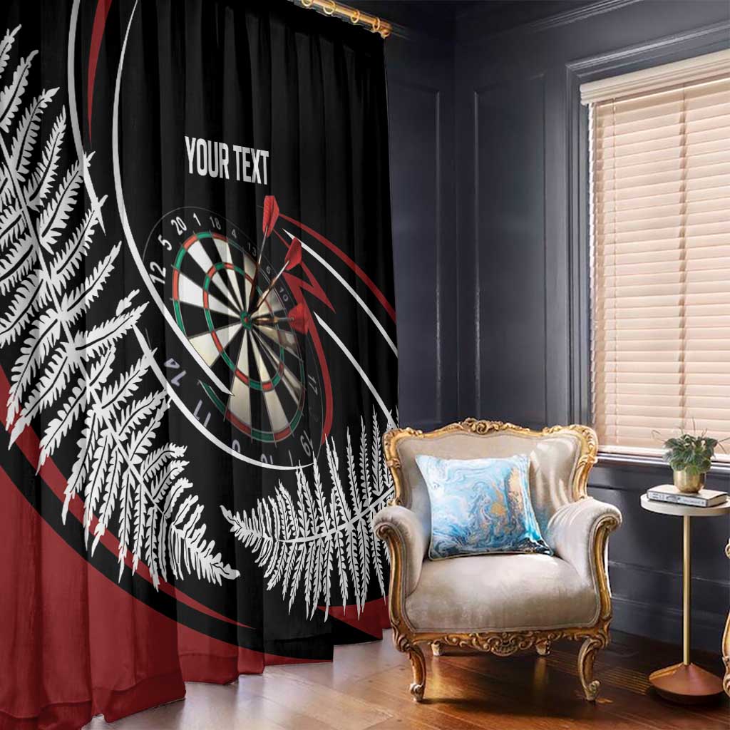 New Zealand Darts Personalised Window Curtain Silver Fern Dynamic