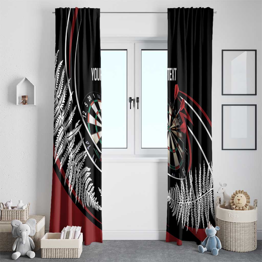 New Zealand Darts Personalised Window Curtain Silver Fern Dynamic