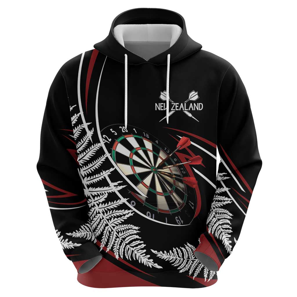 New Zealand Darts Personalised Zip Hoodie Silver Fern Dynamic