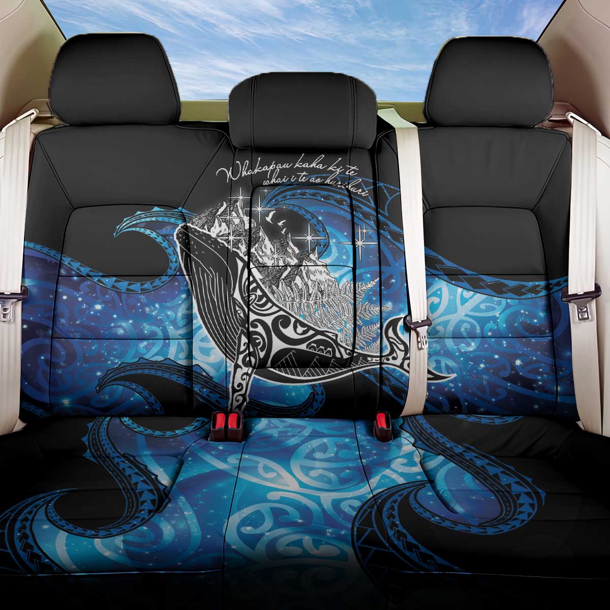 Maori Matariki Te Araroa Paikea Starry Back Car Seat Cover Tangaroa Whakatauki
