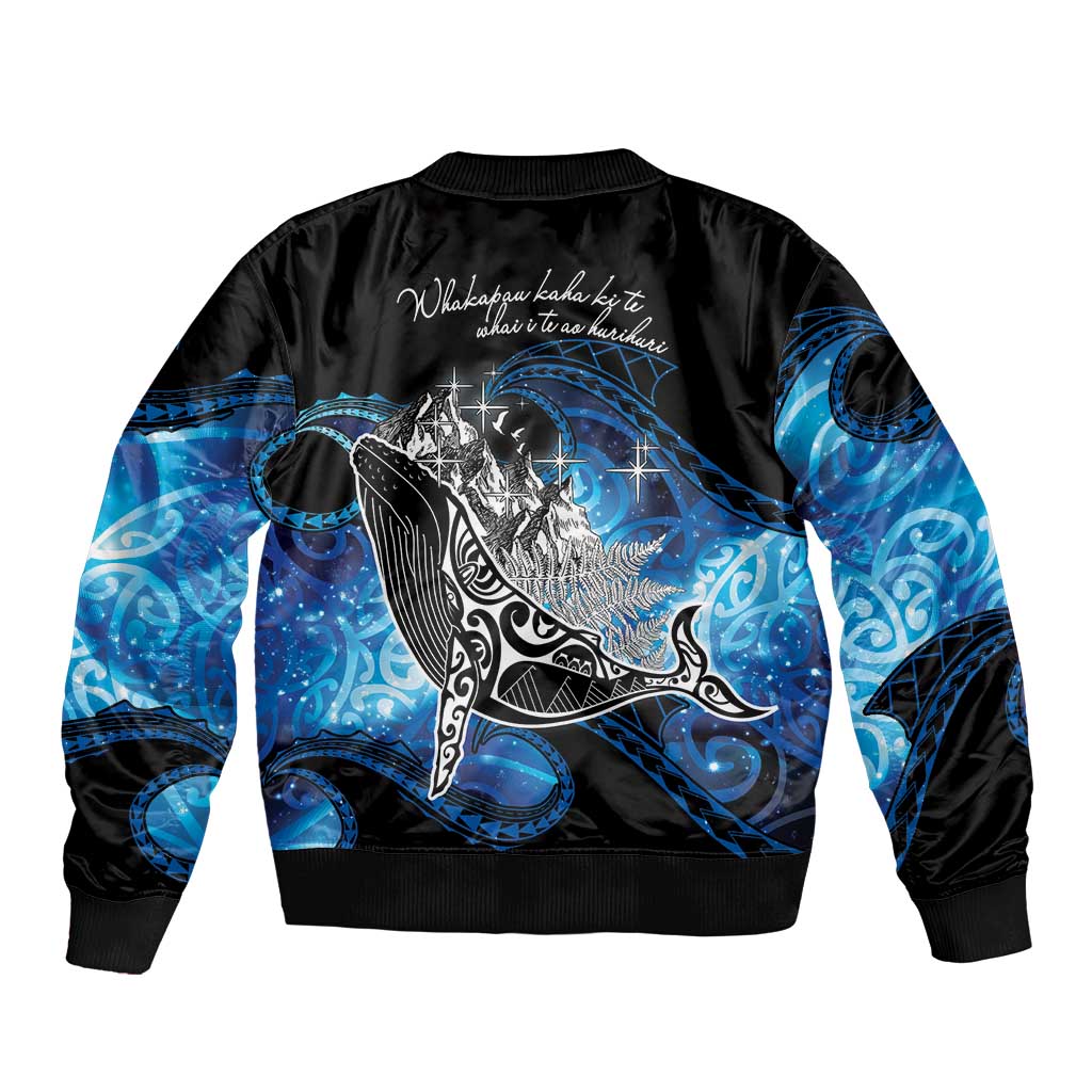 Maori Matariki Te Araroa Paikea Starry Bomber Jacket Tangaroa Whakatauki