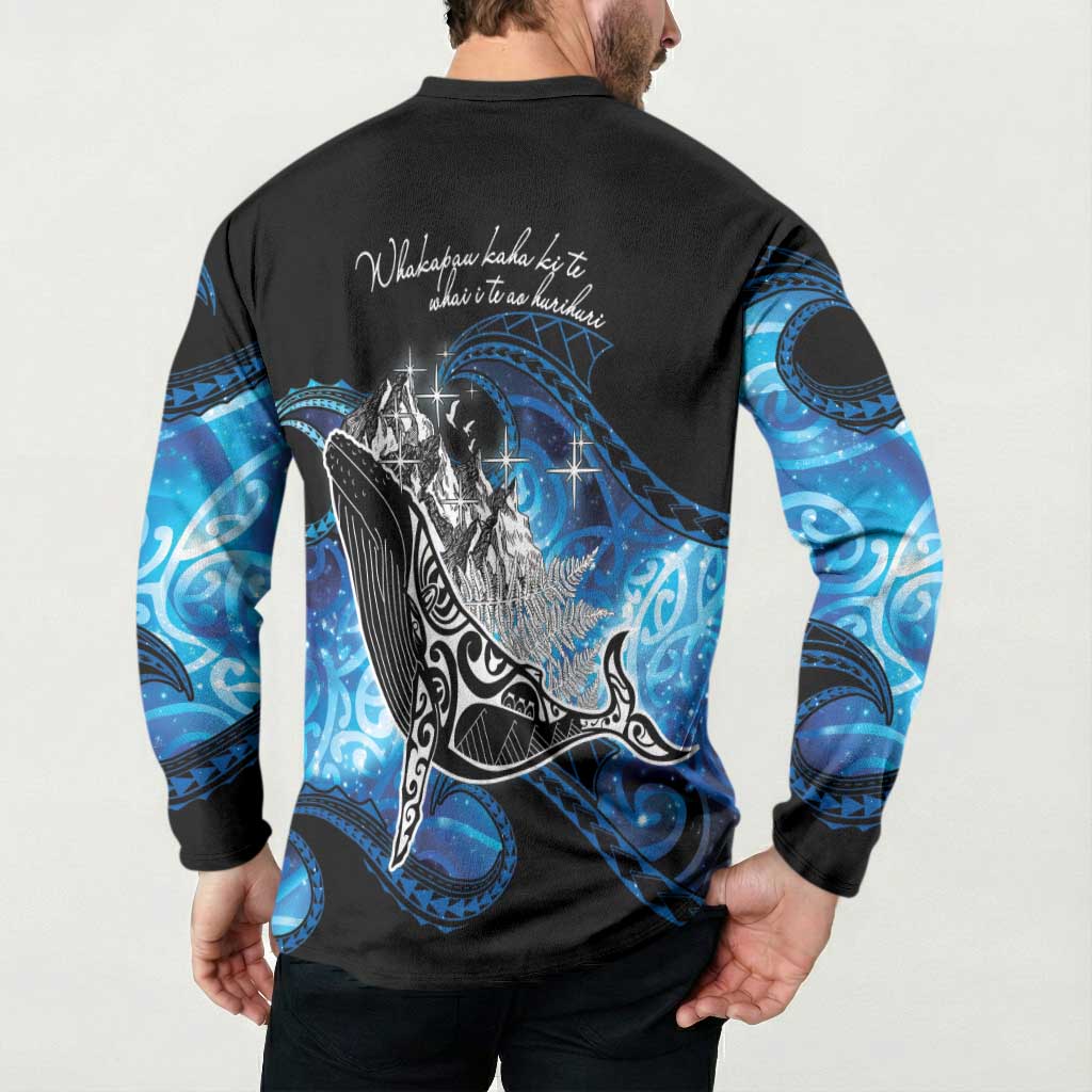 Maori Matariki Te Araroa Paikea Starry Button Sweatshirt Tangaroa Whakatauki