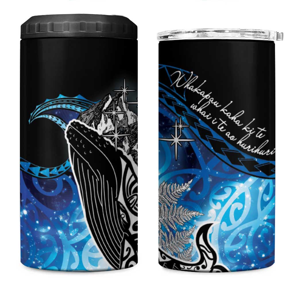 Maori Matariki Te Araroa Paikea Starry 4 in 1 Can Cooler Tumbler Tangaroa Whakatauki