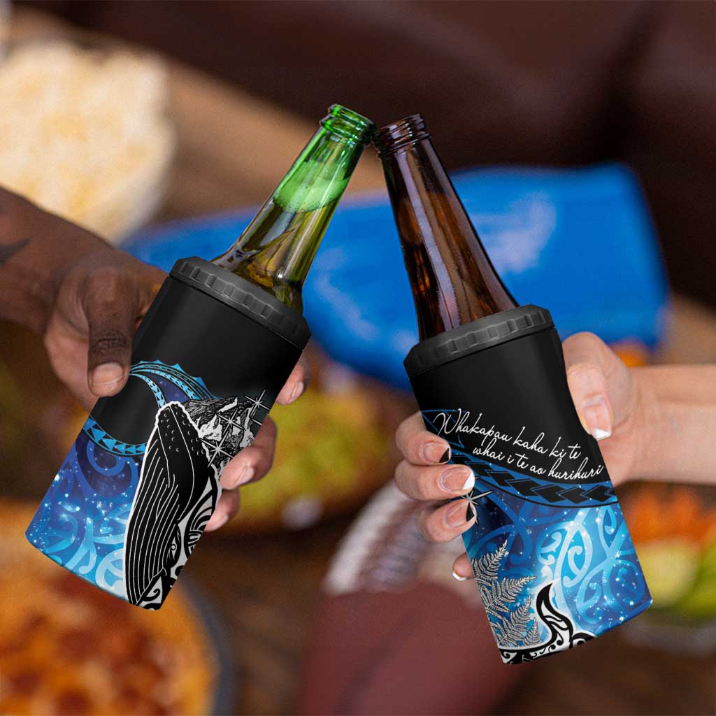 Maori Matariki Te Araroa Paikea Starry 4 in 1 Can Cooler Tumbler Tangaroa Whakatauki