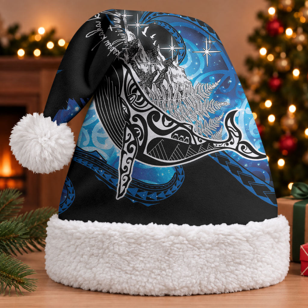 Maori Matariki Te Araroa Paikea Starry Christmas Santa Hat Tangaroa Whakatauki LT7 With Fur Black - Polynesian Pride