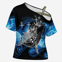 Maori Matariki Te Araroa Paikea Starry Cross Shoulder Shirt Tangaroa Whakatauki