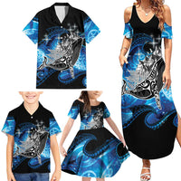 Maori Matariki Te Araroa Paikea Starry Family Matching Summer Maxi Dress and Hawaiian Shirt Tangaroa Whakatauki LT7 - Polynesian Pride
