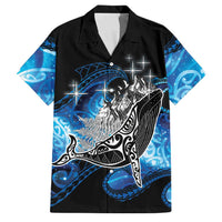 Maori Matariki Te Araroa Paikea Starry Family Matching Summer Maxi Dress and Hawaiian Shirt Tangaroa Whakatauki LT7 Dad's Shirt - Short Sleeve Black - Polynesian Pride