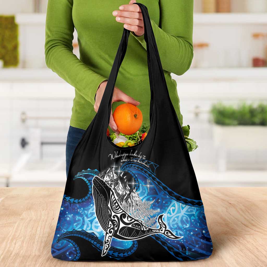 Maori Matariki Te Araroa Paikea Starry Grocery Bag Tangaroa Whakatauki
